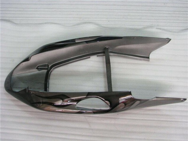 Billige Honda CBR1100XX Blackbird Motorrad Verkleidung 1996-2007 - Glanzendes Schwarz Silber Flamme