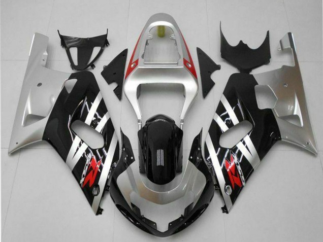 Billige Suzuki GSXR 600/750 Motorrad Verkleidung 2001-2003 - Silber Glanzendes Schwarz Rot