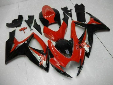 Billige Suzuki GSXR 600/750 Motorrad Verkleidung 2006-2007 - Rot Glanzendes Schwarz