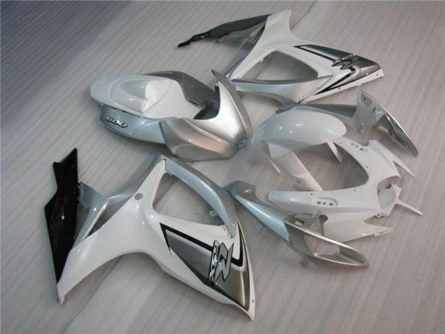 Billige Suzuki GSXR 600/750 Motorrad Verkleidung 2006-2007 - Weiss Silber