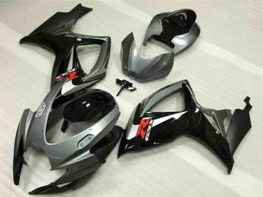 Billige Suzuki GSXR 600/750 Motorrad Verkleidung 2006-2007 - Silber Grau Glanzendes Schwarz Rot