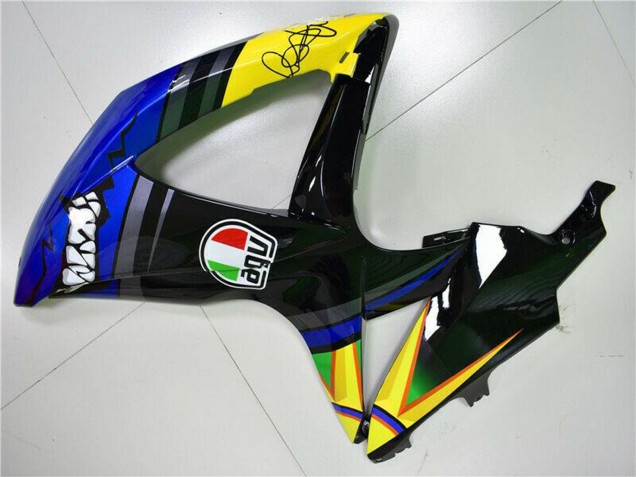 Billige Suzuki GSXR 600/750 Motorrad Verkleidung 2008-2010 - Blau Gelb Hai