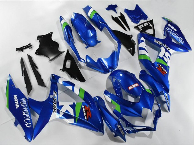 Billige Suzuki GSXR 600/750 Motorrad Verkleidung 2008-2010 - Blau Weiss Grun Schwarz