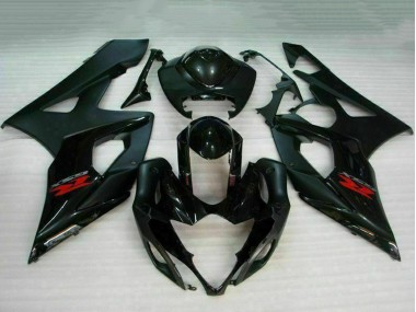 Billige Suzuki GSXR 1000 Motorrad Verkleidung 2005-2006 - Glanzendes Schwarz Matt Schwarz Rot