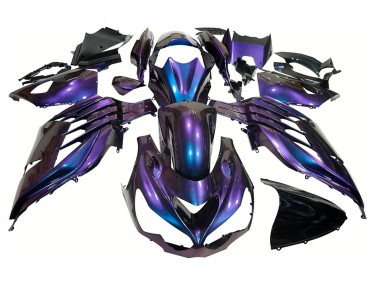 Billige Kawasaki ZX14R ZZR1400 Motorrad Verkleidung 2012-2024 - Chameleon Blau Lila