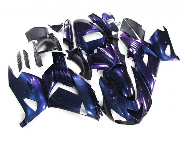 Billige Chameleon Blau Lila 2006-2011 Kawasaki ZX14R ZZR1400 Motorrad Verkleidung