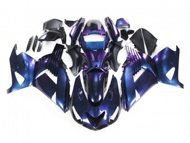 Billige Chameleon Blau Lila 2006-2011 Kawasaki ZX14R ZZR1400 Motorrad Verkleidung