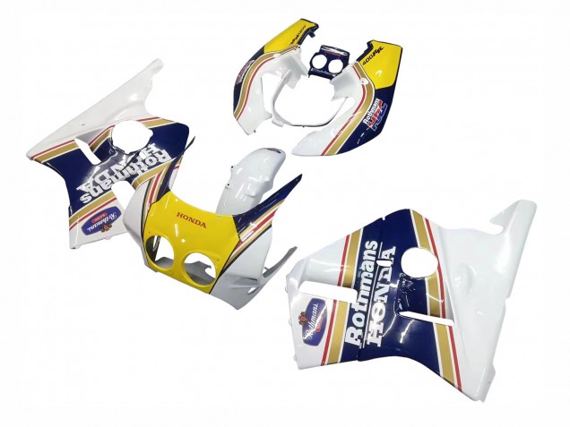 Billige Weiß Gelb Blau Rothmans 1987-1989 Honda CBR400RR NC23 Motorrad Verkleidung