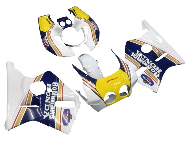 Billige Weiß Gelb Blau Rothmans 1987-1989 Honda CBR400RR NC23 Motorrad Verkleidung