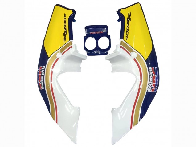 Billige Weiß Gelb Blau Rothmans 1987-1989 Honda CBR400RR NC23 Motorrad Verkleidung