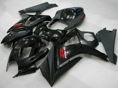 Billige Suzuki GSXR 1000 Motorrad Verkleidung 2007-2008 - Glanzendes Schwarz Matt Schwarz Rot