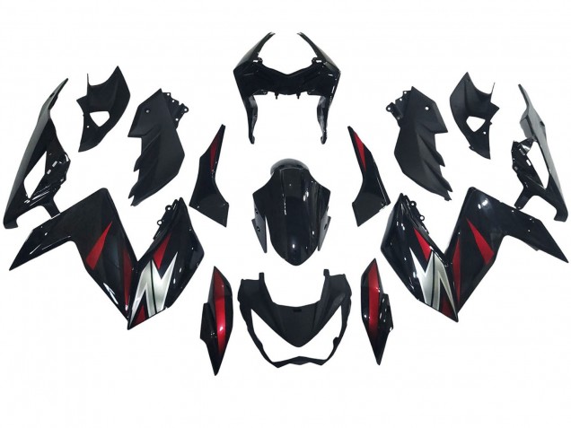 Billige Glänzendes Schwarz Rot Silber 2015-2016 Kawasaki Z250/Z300 Motorrad Verkleidung