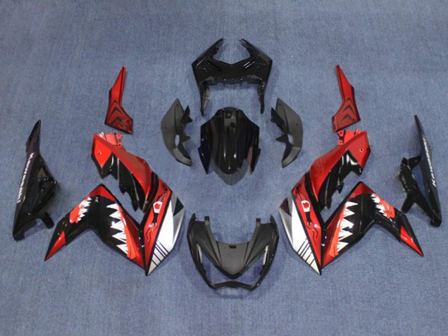 Billige Rot Weiß Glänzendes Schwarz Hai 2015-2016 Kawasaki Z250/Z300 Motorrad Verkleidung