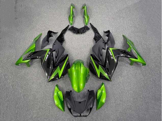 Billige Grün Glänzendes Schwarz 2015-2016 Kawasaki Z250/Z300 Motorrad Verkleidung