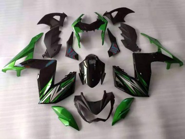 Billige Grün Schwarz Weiß 2015-2016 Kawasaki Z250/Z300 Motorrad Verkleidung