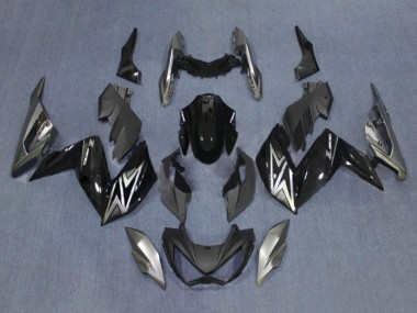 Billige Glänzendes Schwarz Silber 2015-2016 Kawasaki Z250/Z300 Motorrad Verkleidung
