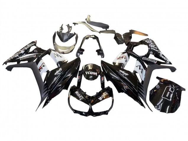 Billige Glänzendes Schwarz Gold Weiß Mobil West 2010-2016 Kawasaki Z1000SX Motorrad Verkleidung