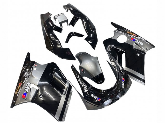 Billige Glänzendes Schwarz Grau Elf Touch4 Bridgestone 1989-1990 Kawasaki ZXR250 Motorrad Verkleidung