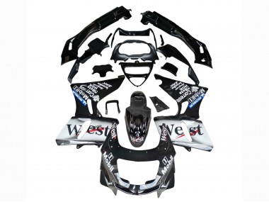 Billige Glänzendes Schwarz Weiß West 1998-2003 Kawasaki ZZR600 Motorrad Verkleidung