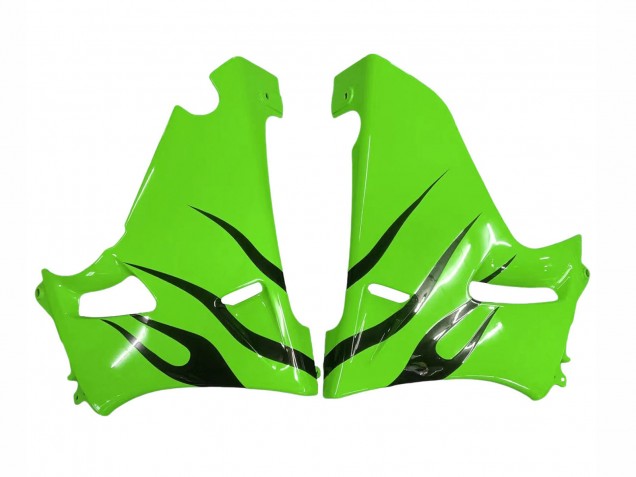 Billige Grün Glänzendes Schwarz Flamme 1998-2003 Kawasaki ZZR600 Motorrad Verkleidung