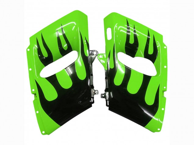Billige Grün Glänzendes Schwarz Flamme 1998-2003 Kawasaki ZZR600 Motorrad Verkleidung