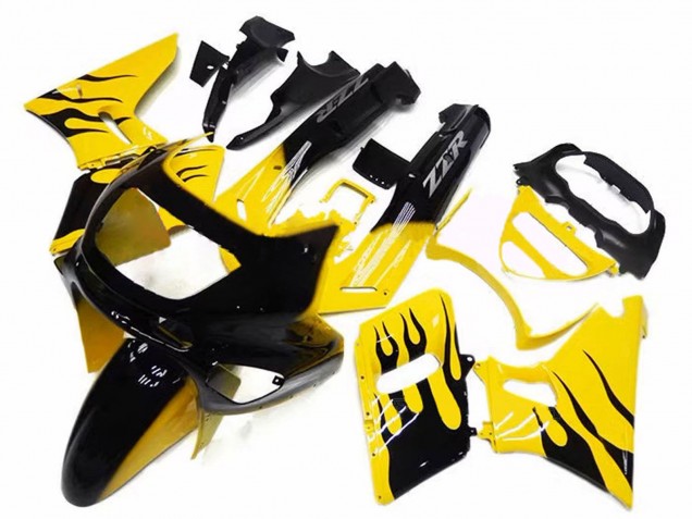 Billige Gelb Schwarz Flamme 1998-2003 Kawasaki ZZR600 Motorrad Verkleidung