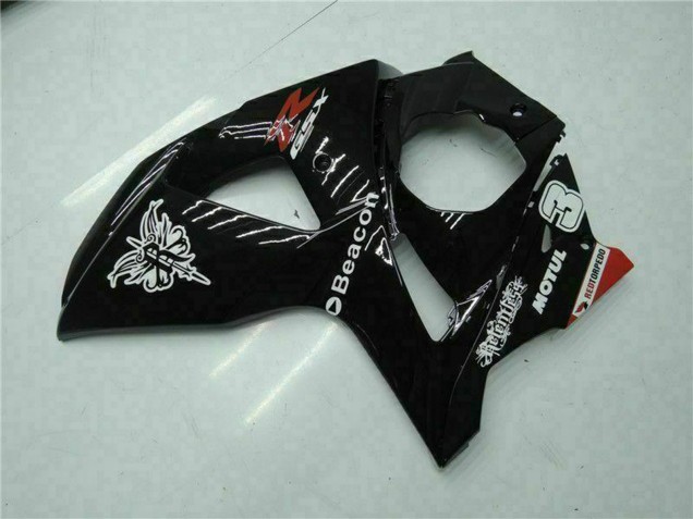 Billige Suzuki GSXR 1000 Motorrad Verkleidung 2009-2016 - Glanzendes Schwarz Rot Leuchtfeuer Motul