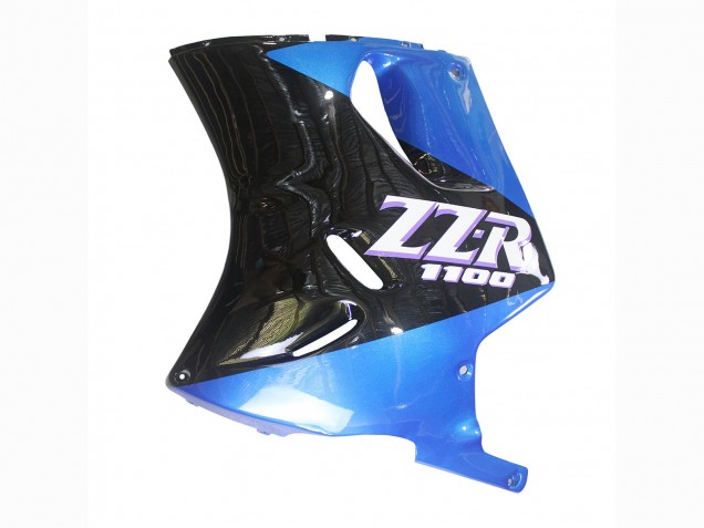Billige Blau Glänzendes Schwarz 1990-1992 Kawasaki ZZR1100 Motorrad Verkleidung