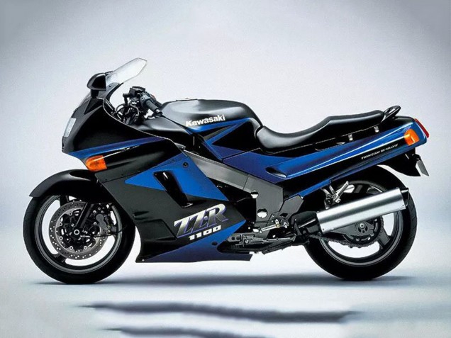 Billige Blau Glänzendes Schwarz 1990-1992 Kawasaki ZZR1100 Motorrad Verkleidung