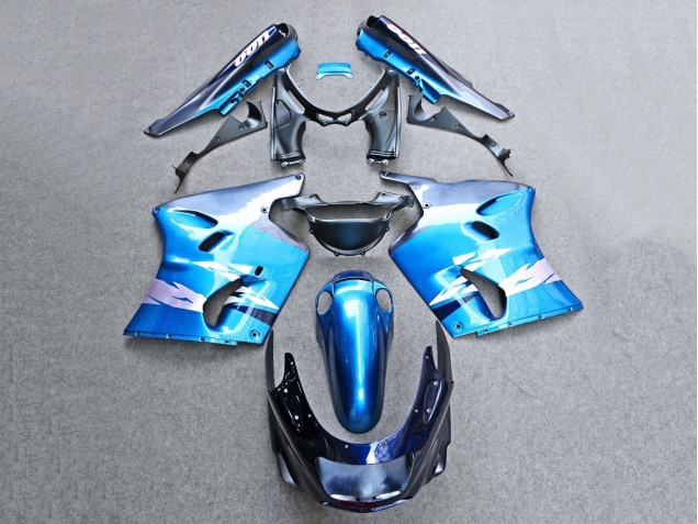 Billige Glänzendes Blau Grau 1993-2003 Kawasaki ZZR1100 Motorrad Verkleidung