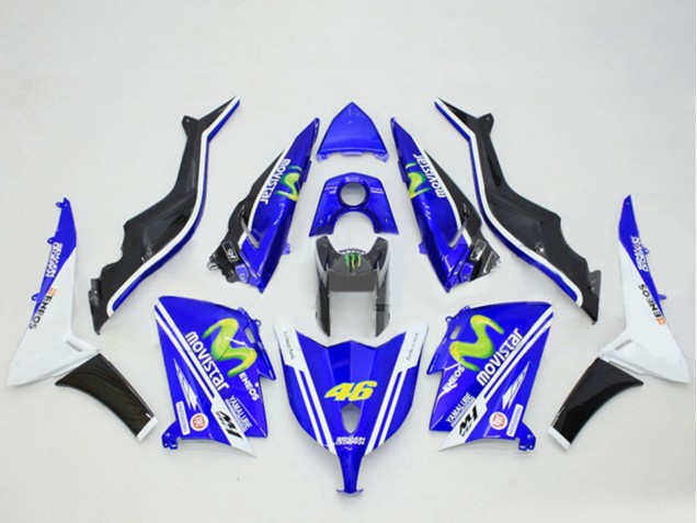 Billige Blau Schwarz Weiß ENEOS MoviStar Yamalube 46 2012-2014 Yamaha TMAX530 Motorrad Verkleidung