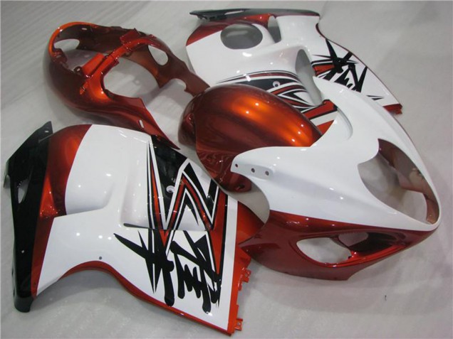 Billige Suzuki GSXR 1300 Hayabusa Motorrad Verkleidung 1996-2007 - Weiss Orange Schwarz