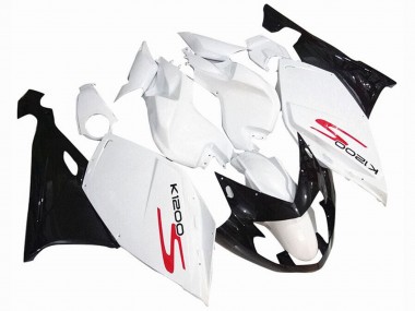 Billige Weiß Glänzendes Schwarz 2005-2010 BMW K1200S Motorrad Verkleidung