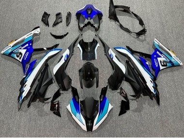 Billige Weiß Blau Matt Schwarz Motul 2023-2024 BMW S1000RR Motorrad Verkleidung
