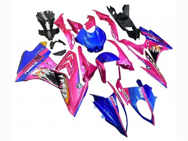 Billige Rosa Blau Gelb Hai 2017-2018 BMW S1000RR Motorrad Verkleidung