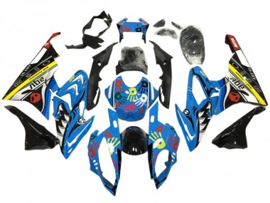 Billige Blau Gelb Schwarz Hai 2017-2018 BMW S1000RR Motorrad Verkleidung
