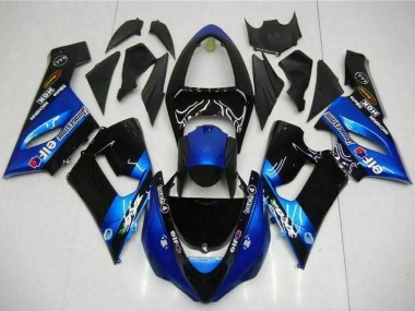 Billige Blau Glänzendes Schwarz Elf 2005-2006 Kawasaki ZX6R Motorrad Verkleidung
