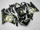 Billige Kawasaki ZX6R Motorrad Verkleidung 2005-2006 - Glanzendes Schwarz Weiss Gold Lucky Strike