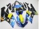 Billige Kawasaki ZX6R Motorrad Verkleidung 2005-2006 - Blau Gelb Schwarz Hai