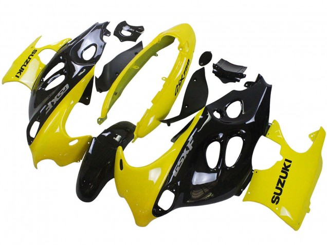 Billige Glänzendes Schwarz Gelb 2004-2006 Suzuki GSX600F/GSX750F Motorrad Verkleidung
