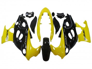 Billige Glänzendes Schwarz Gelb 2004-2006 Suzuki GSX600F/GSX750F Motorrad Verkleidung