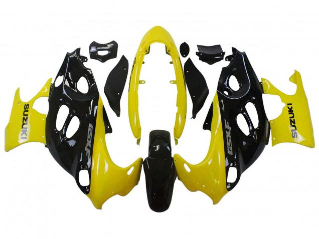 Billige Glänzendes Schwarz Gelb 2004-2006 Suzuki GSX600F/GSX750F Motorrad Verkleidung