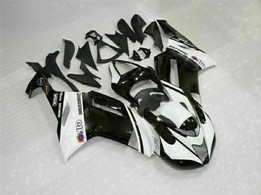 Billige Kawasaki ZX6R Motorrad Verkleidung 2007-2008 - Schwarz Weiss