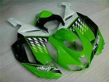 Billige Kawasaki ZX6R Motorrad Verkleidung 2007-2008 - Grun Weiss Ninja