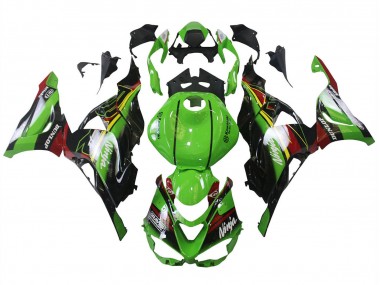 Billige Grün Schwarz Rot Gelb Dunlop 2023-2025 Kawasaki ZX6R Motorrad Verkleidung