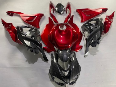 Billige Rot Carbonfaser 2023-2025 Kawasaki ZX6R Motorrad Verkleidung