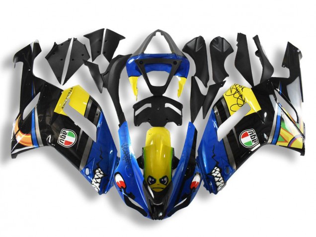 Billige Kawasaki ZX6R Motorrad Verkleidung 2007-2008 - Blau Hai