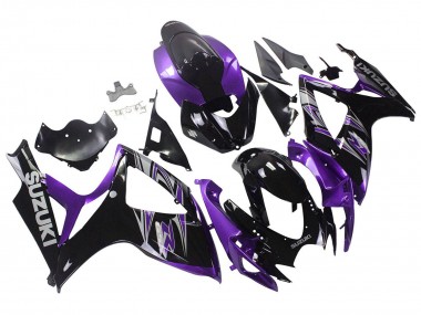 Billige Lila Glänzendes Schwarz 2006-2007 Suzuki GSXR 600 / GSXR 750 Motorrad Verkleidung Kit
