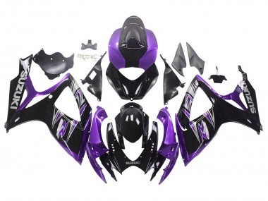 Billige Lila Glänzendes Schwarz 2006-2007 Suzuki GSXR 600 / GSXR 750 Motorrad Verkleidung Kit