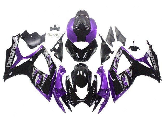 Billige Lila Glänzendes Schwarz 2006-2007 Suzuki GSXR 600 / GSXR 750 Motorrad Verkleidung Kit